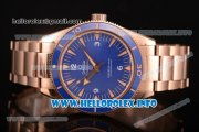 Omega Seamaster 300 Master Co-Axial Clone Omega 8500 Automatic Full Rose Gold with Blue Dial and Stick Markers