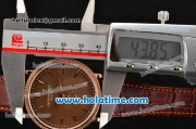 Patek Philippe Calatrava Miyota Quartz Rose Gold Case with Stick Markers and Brown Dial