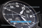 IWC Big Pilot Clone IWC 51111 Automatic PVD Case with Black Dial and Black Leather Strap Arabic Numeral Markers White Hands
