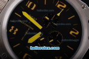 U-Boat Thousands of Feet Chronograph Automatic White Bezel with Black Dial-Yellow Marking
