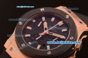 Hublot Big Bang Chronograph Hub 4100 Rose Gold Case with PVD Bezel and Black Dial 1:1