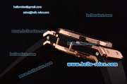 Hublot Big Bang Swiss Quartz Rose Gold Case with Stick/Numeral Markers Diamond Bezel and Black Rubber Strap