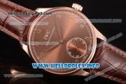 IWC Portuguese Asia 6497 Manual Winding Rose Gold Case with Brown Dial and Arbaic Numeral Markers