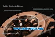 Hublot Big Bang Chronograph Swiss Valjoux 7750 Automatic Rose Gold Case with Carbon Fiber Dial and Black Rubber Strap (YF)