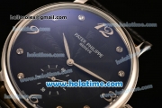 Patek Philippe Calatrava 2813 Automatic Steel Case with Black Dial and Arabic Numeral/Diamonds Markers