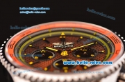 Breitling Navitimer Chronograph Miyota OS20 Quartz Full Steel with Black Subdial and Orange Grid Dial