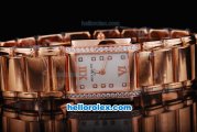 Patek Philippe Quartz Movement Diamond Bezel with White Dial and Full Rose Gold--Lady Size