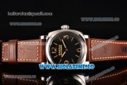 Panerai Radiomir 1940 3 Days Marina Militare Acciaio PAM 587 Clone P.3000 Manual Winding Steel Case with Black Dial and Yellow Stick/Arabic Numeral Markers (KW)