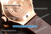 Hublot Big Bang Tutti Japanese Miyota Quartz Rose Gold Case with Brown Dial Stick Markers and Brown Rubber Strap