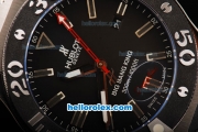 Hublot Big Bang King Swiss Valjoux 7750 Automatic Movement Steel Case with Black Bezel and Black Rubber Strap
