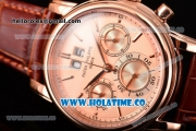 Patek Philippe Grand Complication Chrono Miyota OS20 Quartz Rose Gold Case with Beige Dial and Stick Markers