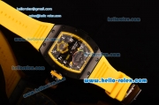 Richard Mille RM036 ST28-UP Automatic PVD Case with White Markers Yellow Rubber Strap and Skeleton Dial - 7750 Coating