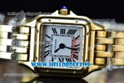 Cartier Santos 100 Japanese Miyota Quartz Yellow Gold Case with White Dial Roman Numberal Markers and Yellow Gold Bracelet