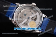 IWC Portuguese Tourbillon Asia ST25 Automatic Steel Case with Blue Dial Arabic Numeral Markers and Blue Leather Strap