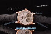 A.Lange&Sohne Datograph ST26 With Double Tourbillon Automatic Rose Gold Case with Black Leather Strap Rose Gld Markers and White Dial