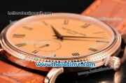 Patek Philippe Calatrava Miyota Quartz Rose Gold Case with Roman Numeral Markers and Champagne Dial