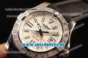 Breitling Avenger II GMT White Dial With Swiss ETA 2836 Automatic Leather Strap Best Edition A3239011