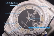 Rolex Day-Date Swiss ETA 2836 Automatic Movement Diamond Bezel with Roman Markers and Diamond Bracelet