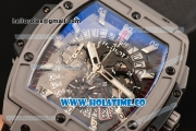 Hublot MP-06 Senna Chrono Miyota OS20 Quartz Steel Case with Skeleton Dial and White Stick Markers