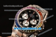 Rolex Daytona Rainbow Diamond Bezel Clone Rolex 4130 Automatic (Correct Hand Stack) 116509