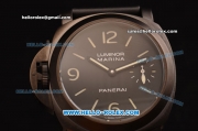 Panerai Special Edition 2002 Luminor Marina Left Handed Swiss ETA 6497 Manual Winding PVD Case with Black Dial and Black Leather Strap - 1:1 Original