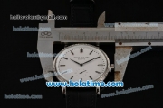 Patek Philippe Calatrava Miyota Quartz Steel Case with Silver Stick Markers and White Dial