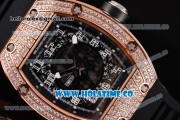 Richard Mille RM010 Miyota 9015 Automatic Rose Gold/Diamonds Case with Skeleton Dial and Numeal Markers