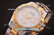 Rolex Daytona Swiss Valjoux 7750 Automatic Two Tone with White Dial and Gold Numeral Markers