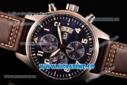 IWC Pilot’s Watch Chronograph Edition "Le Petit Prince" Swiss Valjoux 7750 Automatic Steel Case with Blue Dial and Brown Leather Strap - White Markers