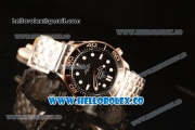 Omega Seamaster New Collection Senda Gold On Steel With Clone Omega 8500 Automatic Black Dial 210.20.42.20.01.001