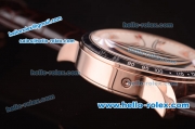 Chopard Chronometer Automatic Rose Gold Case with White Dial and Brown Leather Strap