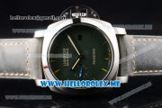 Panerai Luminor Marina 1950 3 Days PAM 033 Asia ST25 Automatic Steel Case with Green Dial and Grey Leather Strap Stick/Arabic Numeral Markers