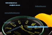 Rolex Milgauss SE Stealth Yellow Asia 2813 Automatic PVD Case Yellow Nylon Strap with Black Dial Yellow Stick Markers