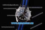 Omega Seamaster Planet Ocean Chronograph Swiss Valjoux 7750 Automatic Steel Case with Black Dial and Stick Markers Black/Blue Nylon Strap - 1:1 Original (EF)