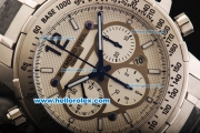 Raymond Weil Nabucco Swiss Valjoux 7750 Automatic Movement White Dial with White Stick Markers and Two Tone Strap