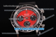 Rolex Daytona Vintage Edition Miyota Quartz Steel Case with Red Dial SilverMarkers and Black Nylon Strap (GF)