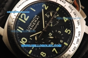 Panerai Luminor Daylight Pam196 Automatic with Black Dial,Green Marking and Black Leather Strap
