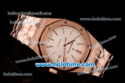 Audemars Piguet Royal Oak 41 Swiss ETA 2824 Automatic Full Rose Gold with White Dial and Stick Markers - 1:1 Original (Z)