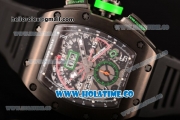 Richard Mille RM11-01 Mancini Chronograph Swiss Valjoux 7750 Automatic PVD Case with Skeleton Dial and White Markers - 1:1 Original