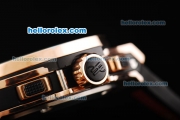 Hublot Big Bang Ayrton Senna Chronograph Miyota Quartz Movement Rose Gold Case with Rose Gold Dial and Black Rubber Strap