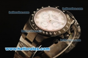 Rolex Daytona Chronograph Swiss Valjoux 7750 Automatic Movement Full PVD with Pink MOP Dial and Diamond Markers