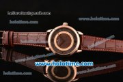 Vacheron Constantin Metiers D Art Miyota OS2035 Quartz Rose Gold Case with Brown Dial and Brown Leather Strap