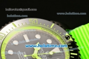 Rolex Sea-Dweller Deepsea Asia 2813 Automatic PVD Case with Green Nylon Strap and Green Diver Index