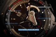 Tag Heuer Carrera Calibre 36 Swiss Valjoux 7750 Automatic Movement Titanium Case with Brown Dial and Black Rubber Strap