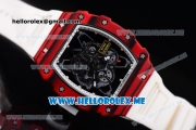 Richard Mille RM 35-01 RAFA Miyota 9015 Automatic PVD Case with Skeleton Dial and White Rubber Strap Dot Markers