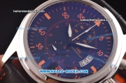 IWC Pilot's Chronograph Miyota Quartz Steel Case with Black Dial and Orange Markers