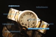 Cartier Ballon Bleu De Swiss ETA Quartz Steel Case with White Dial and Gold/Steel Strap