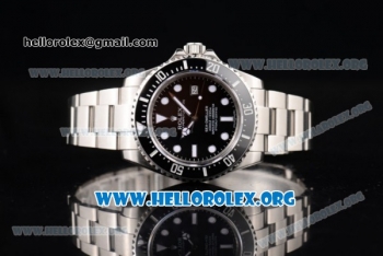 Rolex Sea-Dweller Clone Rolex 3135 Automatic Stainless Steel Case/Bracelet with Black Dial and Dot Markers (BP)