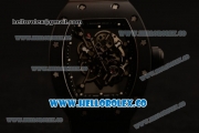 Richard Mille RM 055 Bubba Watson Miyota 9015 Automatic Ceramic Case with Black Rubber Strap and Black Dial