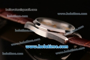 Omega Seamaster Asia 4813 Automatic Steel Case with Silver Dial and Gold Markers-Brown Leather Strap